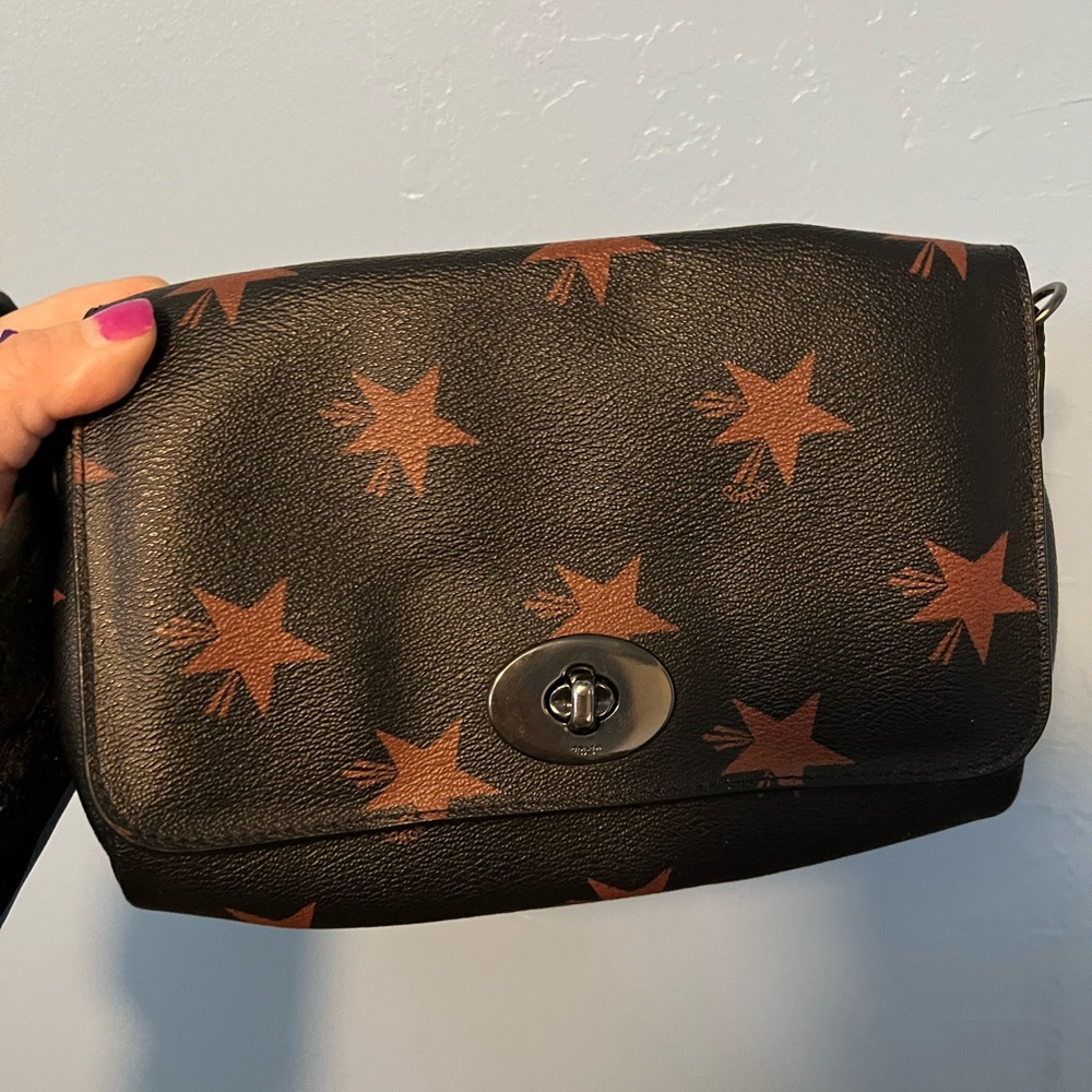 Coach star wristlet red and black